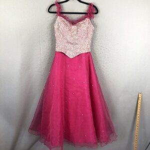 Tiffany Designs Dress Women 6 Pink Berry Jeweled Dance Prom Event Princess Retro